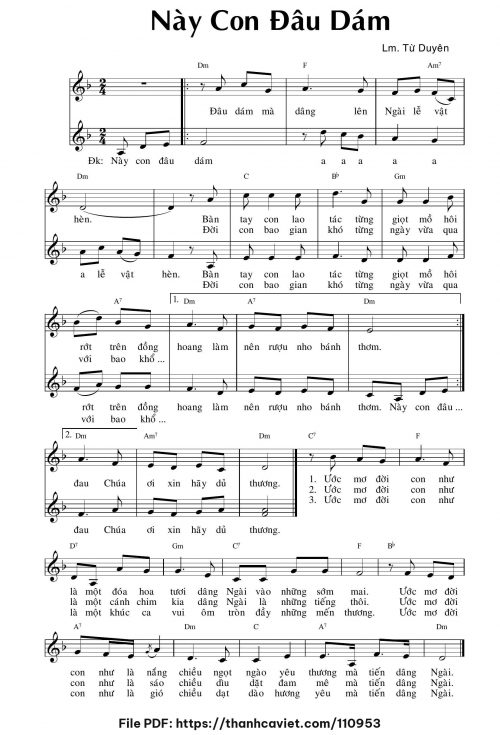 Này con đâu dám - Lm. Từ Duyên - trang 1