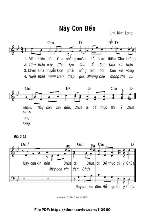 Này con đến - Lm. Kim Long - trang 1