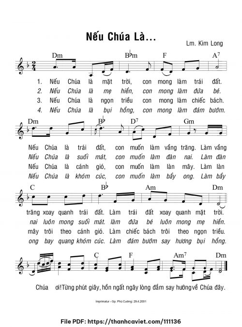Nếu Chúa là - Lm. Kim Long - Kim Ngân - trang 1
