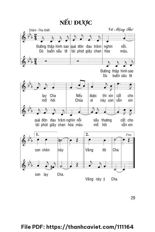 Nếu được - Lm. Vũ Mộng Thơ - trang 1