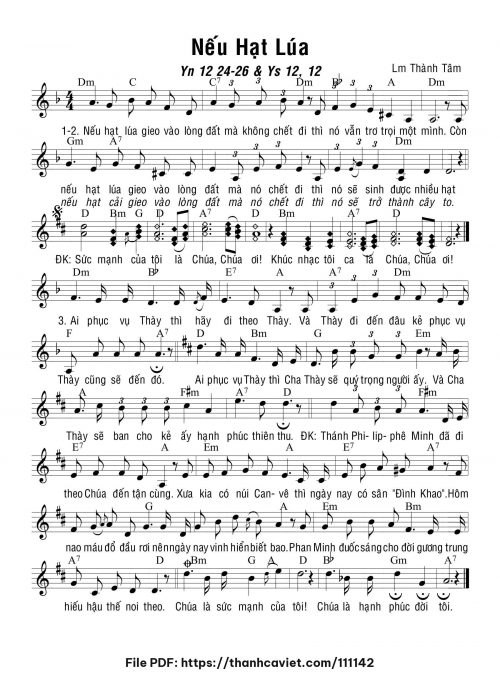 Nếu hạt lúa - Lm. Thành Tâm - trang 1