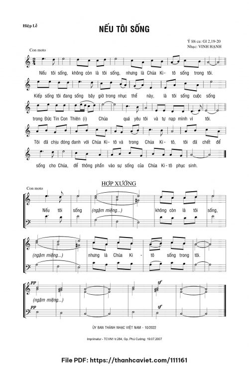 Nếu tôi sống - Lm. Vinh Hạnh - trang 1