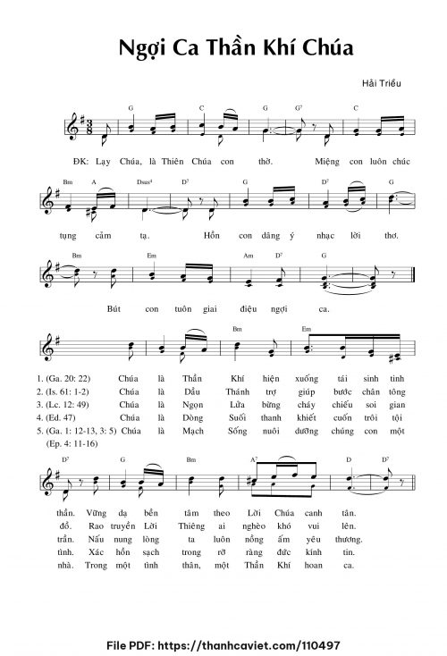 Ngợi ca Thần Khí Chúa - Hải Triều - trang 1