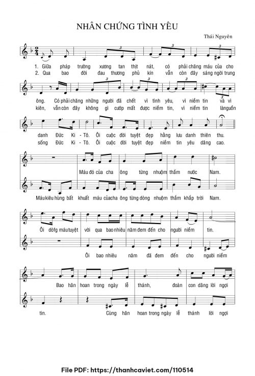 Nhân chứng tình yêu - Lm. Thái Nguyên - trang 1