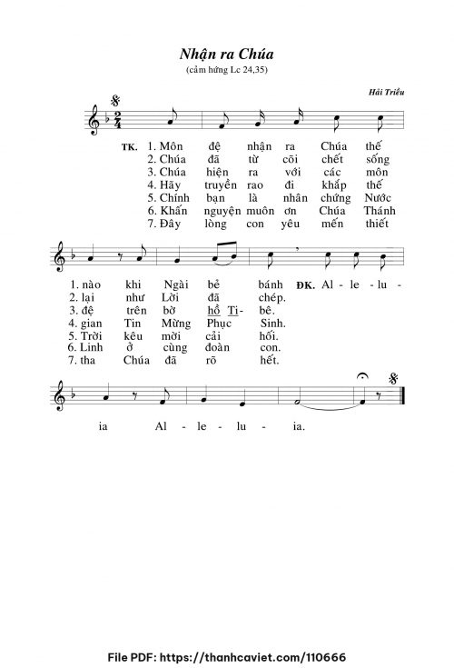 Nhận ra Chúa - Hải Triều - trang 1