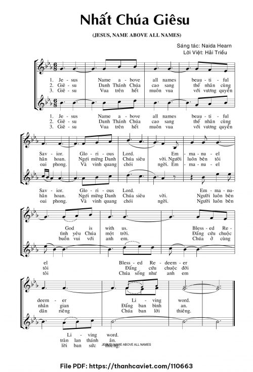 Nhất Chúa Giêsu - Hải Triều (Nhạc Ngoại, lời Việt) - trang 1