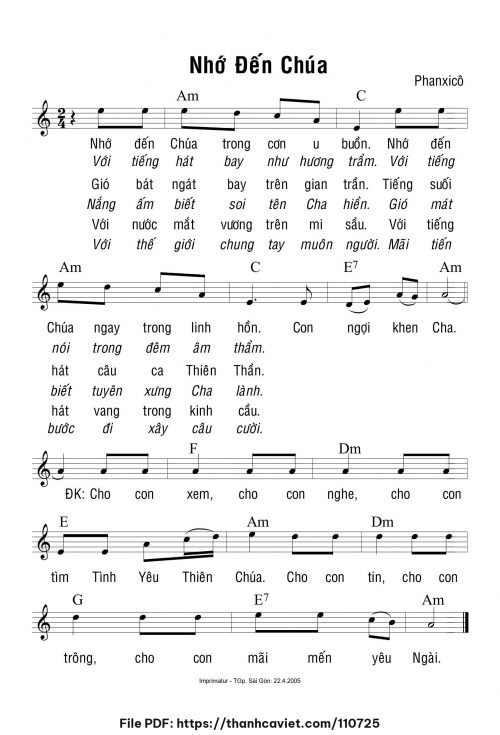Nhớ đến Chúa - Phanxicô - trang 1