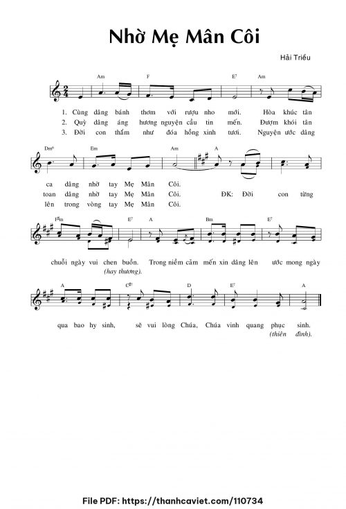 Nhờ Mẹ Mân Côi - Hải Triều - trang 1