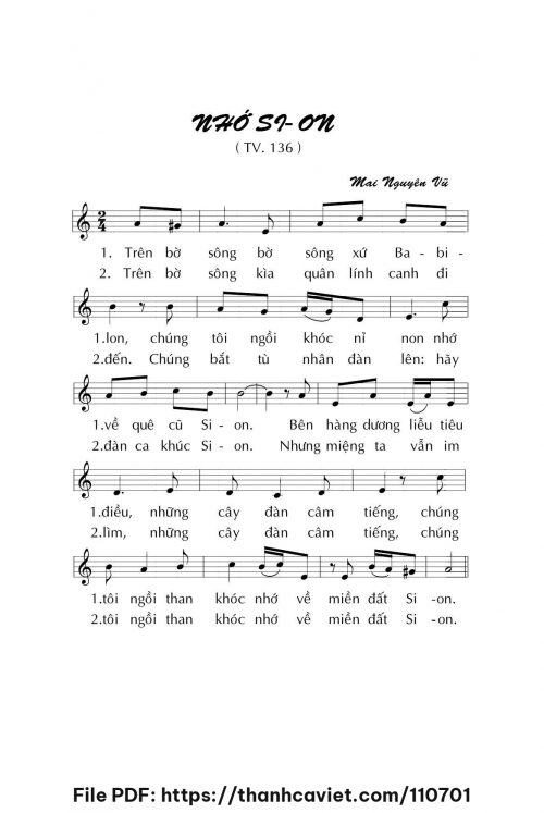 Nhớ Sion - Mai Nguyên Vũ - trang 1