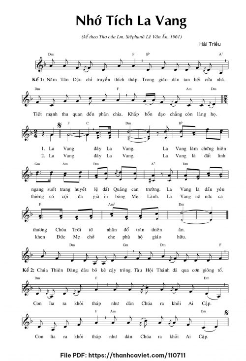 Nhớ tích La Vang - Hải Triều - trang 1