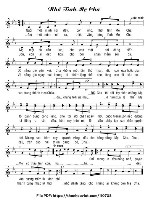Nhớ tình mẹ cha - Lm. Trần Tuấn - trang 1