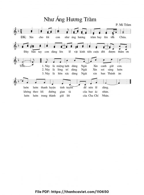 Như áng hương trầm - Lm. Mi Trầm - trang 1