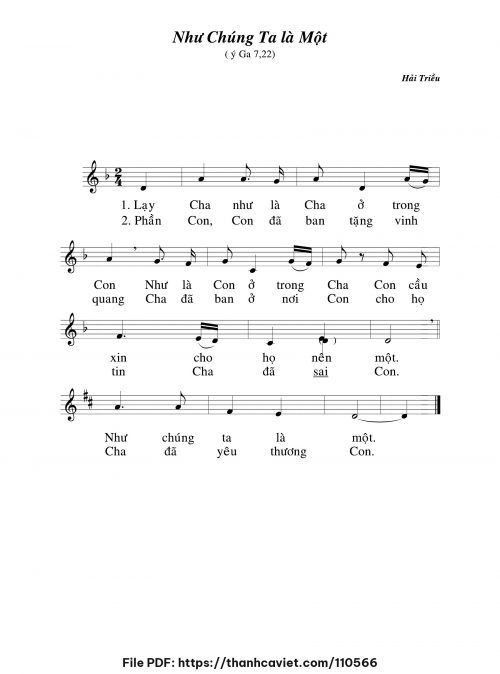 Như chúng ta là một - Hải Triều - trang 1