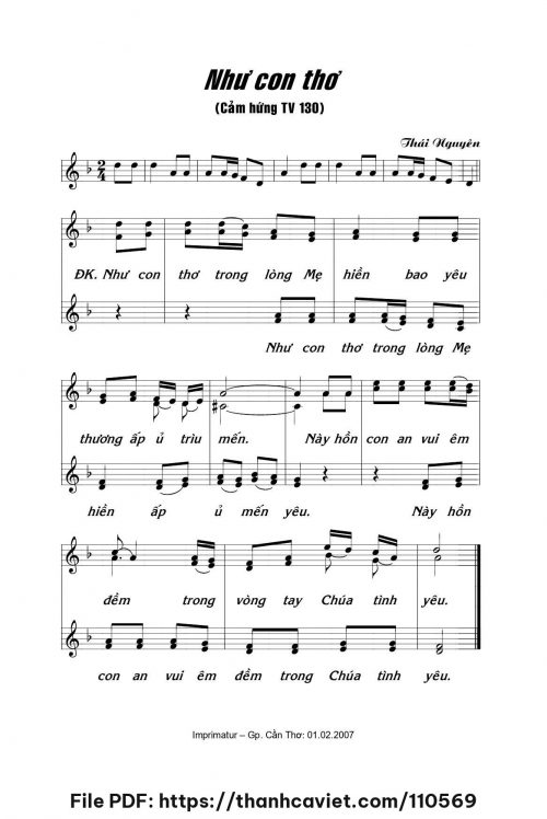 Như con thơ - Lm. Thái Nguyên - trang 1
