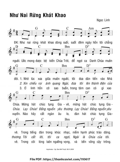 Như nai rừng khát khao - Ngọc Linh - trang 1