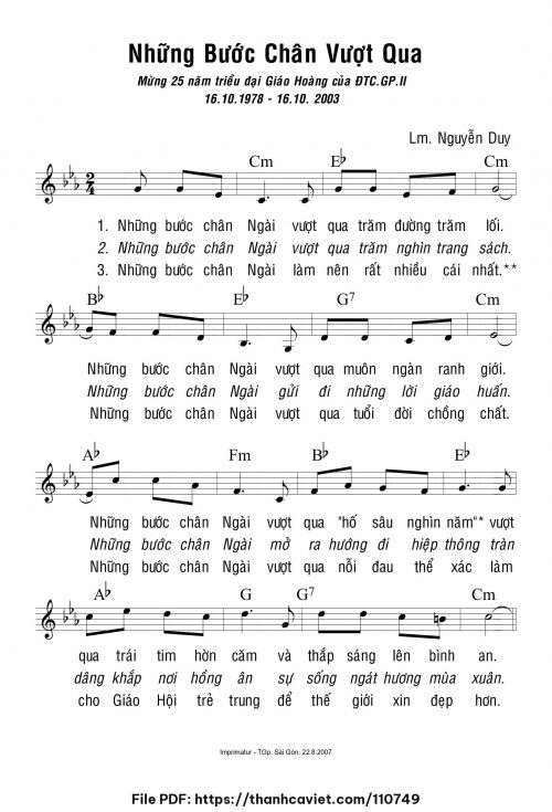 Những bước chân vượt qua - Lm. Nguyễn Duy - trang 1