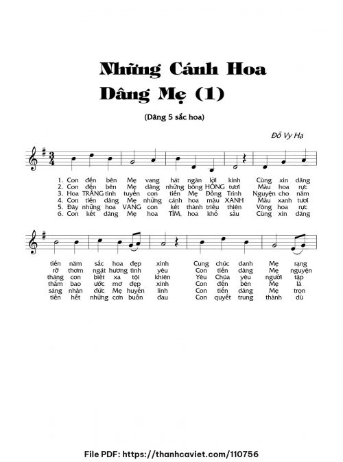Những cánh hoa dâng Mẹ 1 - Đỗ Vy Hạ - trang 1