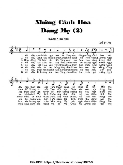 Những cánh hoa dâng Mẹ 2 - Đỗ Vy Hạ - trang 1