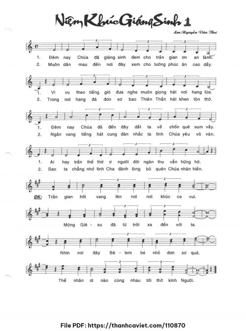 Niệm khúc Giáng Sinh 1 - Lm. Nguyễn Văn Thư - trang 1