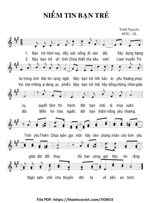 Niềm tin bạn trẻ - Sr. Trinh Nguyên - trang 1