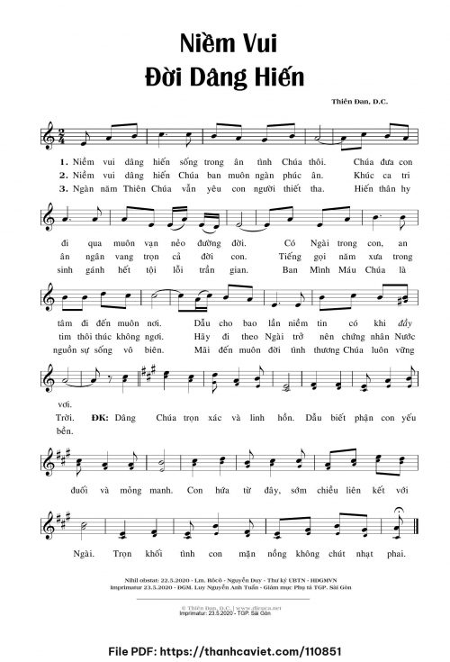 Niềm vui đời dâng hiến - Sr. Thiên Đan, D.C. - trang 1