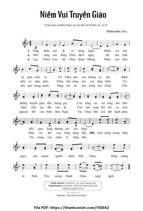 Niềm vui truyền giáo - Sr. Thiên Đan, D.C. - trang 1