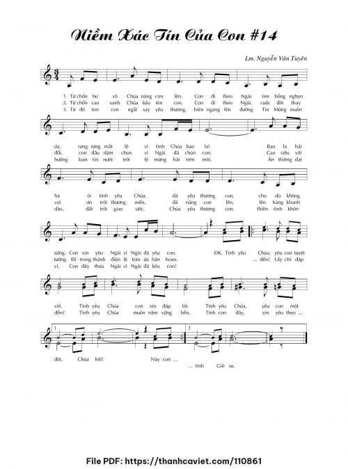 Niềm xác tín của con 14 - Lm. Nguyễn Văn Tuyên - trang 1