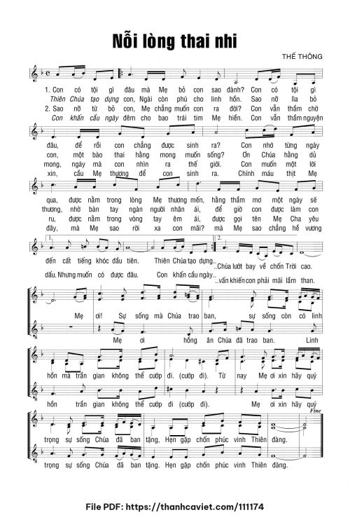 Nỗi lòng thai nhi - Thế Thông - trang 1