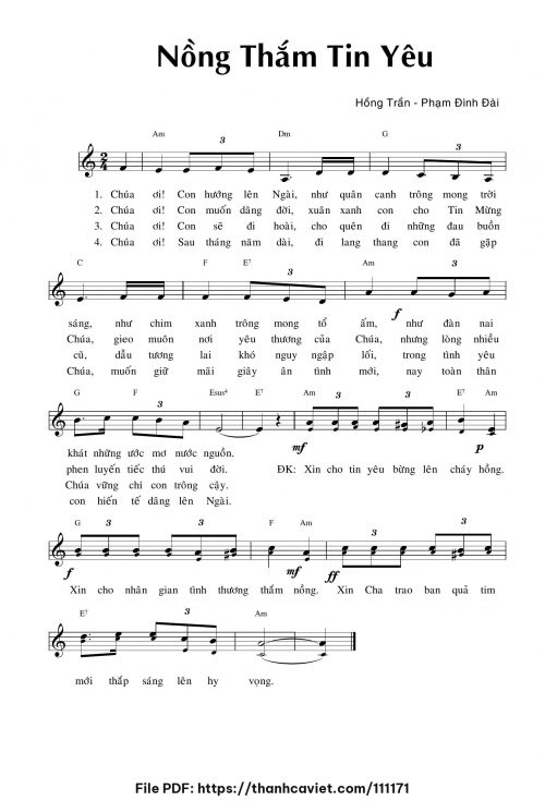 Nồng Thắm Tin Yêu - Hồng Trần Phạm Đình Đài - trang 1