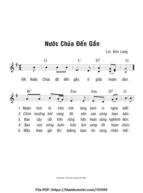 Nước Chúa đến gần - Lm. Kim Long - trang 1