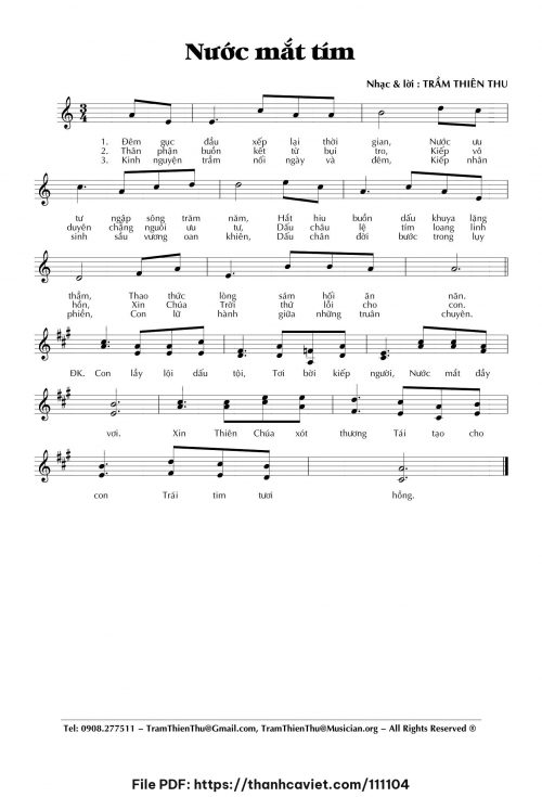 Nước mắt tím - Trầm Thiên Thu - trang 1