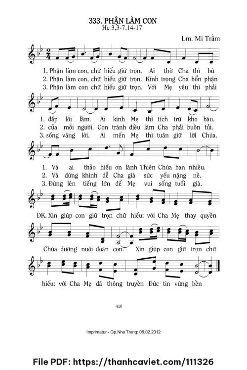 Phận làm con - Lm. Mi Trầm - trang 1