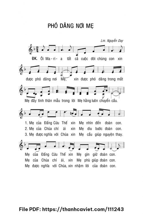 Phó dâng nơi Mẹ - Lm. Nguyễn Duy - trang 1