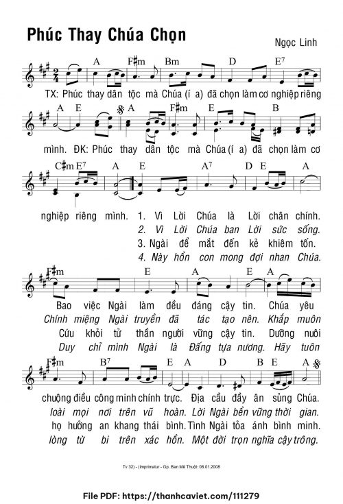 Phúc thay Chúa chọn - Ngọc Linh - trang 1
