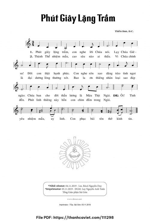 Phút giây lặng trầm - Sr. Thiên Đan, D.C. - trang 1
