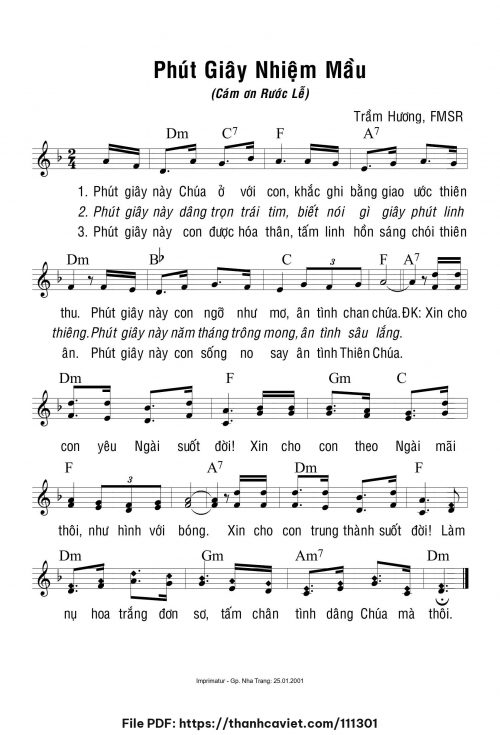 Phút giây nhiệm mầu - Sr. Trầm Hương - trang 1