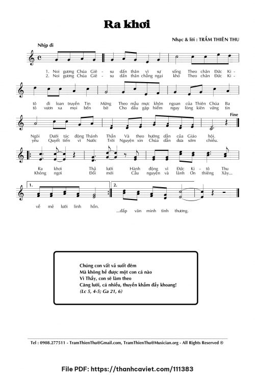 Ra khơi - Trầm Thiên Thu - trang 1