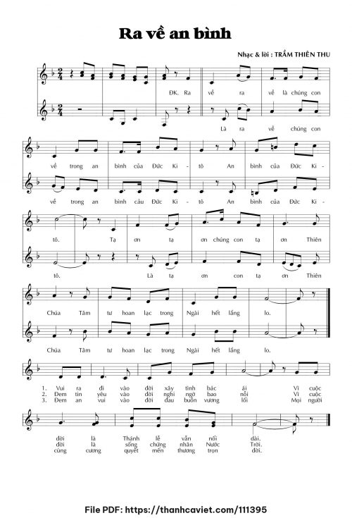 Ra về an bình - Trầm Thiên Thu - trang 1