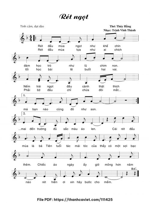 Rét ngọt - Trịnh Vĩnh Thành - trang 1