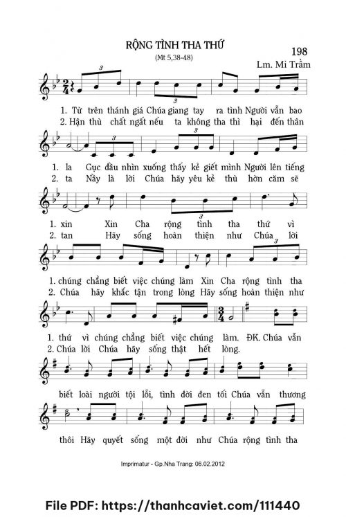 Rộng tình tha thứ - Lm. Mi Trầm - trang 1