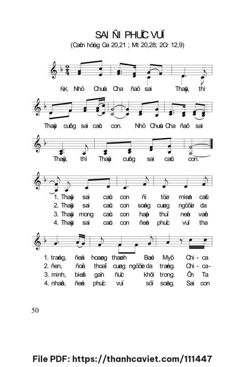 Sai đi phục vụ - Lm. Nguyễn Duy - trang 1