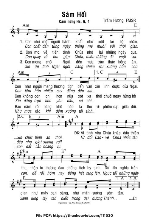 Sám hối - Sr. Trầm Hương - trang 1