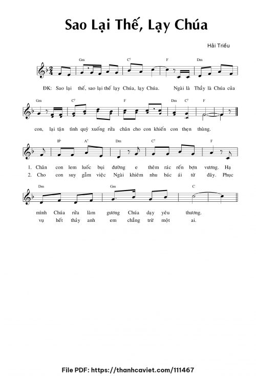 Sao lại thế, lạy Chúa - Hải Triều - trang 1