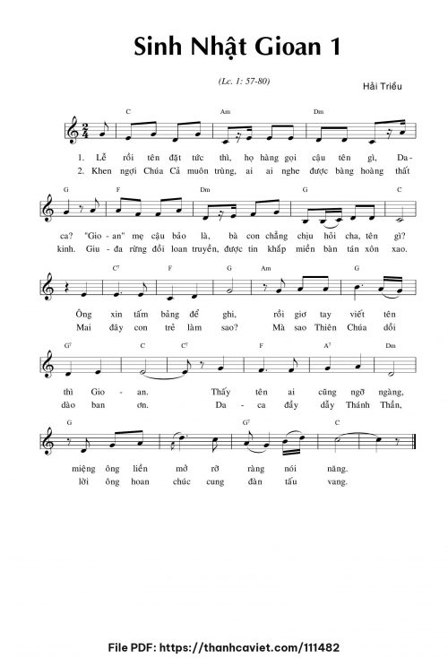 Sinh nhật Gioan 1 - Hải Triều - trang 1