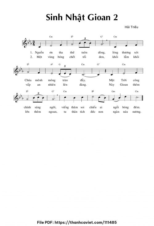 Sinh nhật Gioan 2 - Hải Triều - trang 1