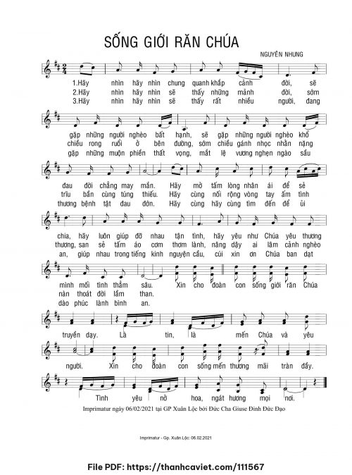 Sống giới răn Chúa - Nguyên Nhung - trang 1