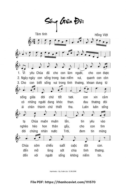 Sống giữa đời - Hồng Việt - trang 1