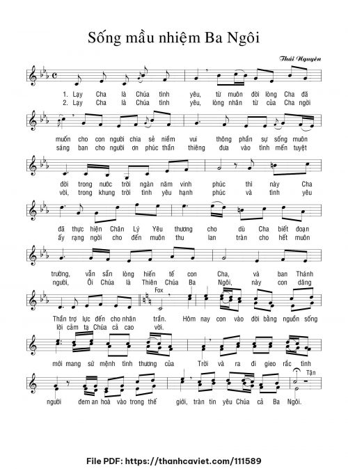 Sống mầu nhiệm Ba Ngôi - Lm. Thái Nguyên - trang 1