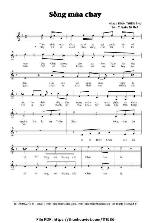 Sống mùa chay - Trầm Thiên Thu - trang 1