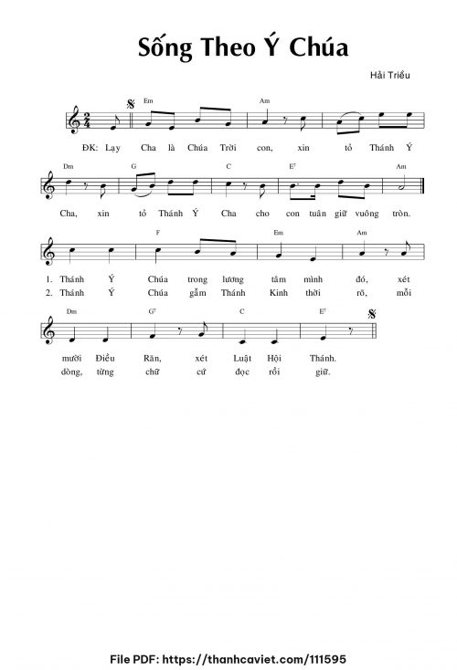 Sống theo ý Chúa - Hải Triều - trang 1
